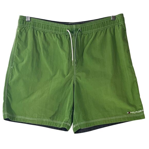 Tommy Hilfiger Green Drawstring Athletic Shorts Reg Size M - Picture 1 of 3